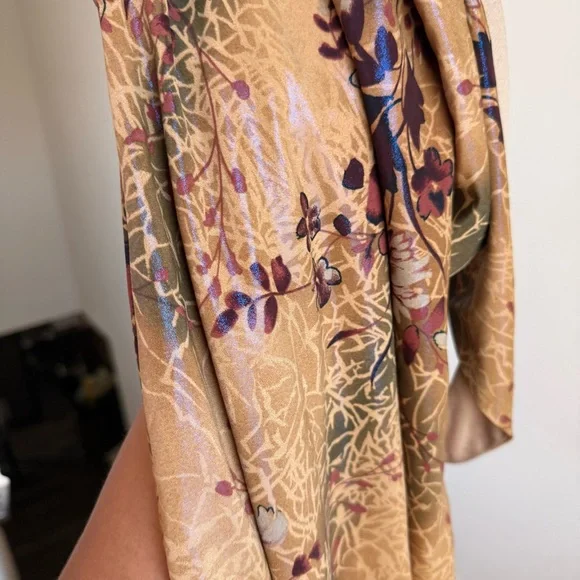 NWOT VINTAGE Y2K PAPAYA IRIDESCENT HALTER MIDI DRESS - Picture 4 of 5